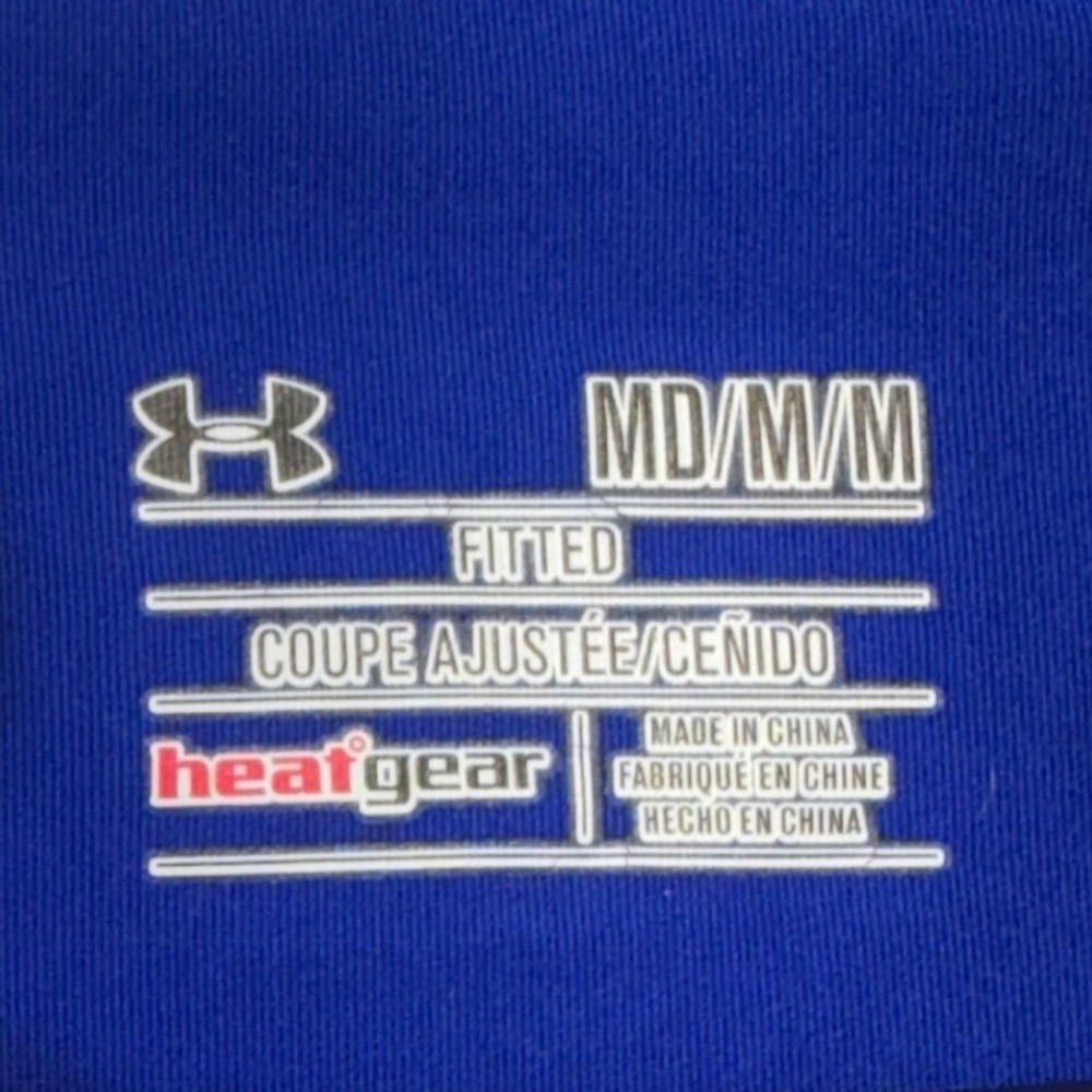 Under Armour Shirt Women Medium Blue Long Sleeve HeatGear Fitted Performance Top - Picture 4 of 9